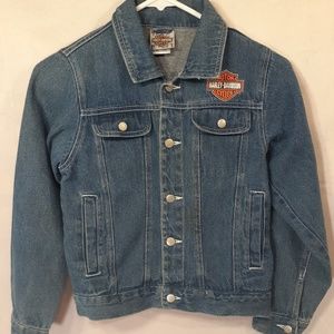 Harley Davidson Denim Jean Jacket Childrens Youth